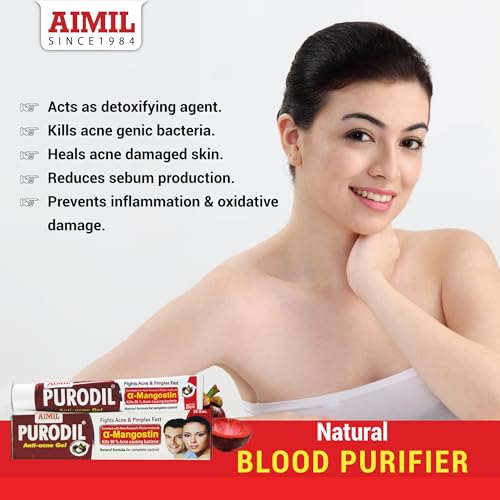 Image of AIMIL Purodil Gel - 20gm | For Pimple and Acne free Skin with α Mangostin, Neem & Manjishtha | Antiallergic & Anti-infective