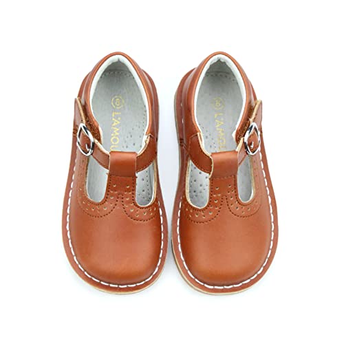 L'Amour Frances Perforated T-Strap | Girl's Mary Jane Flat (Toddler/Little Kid)3