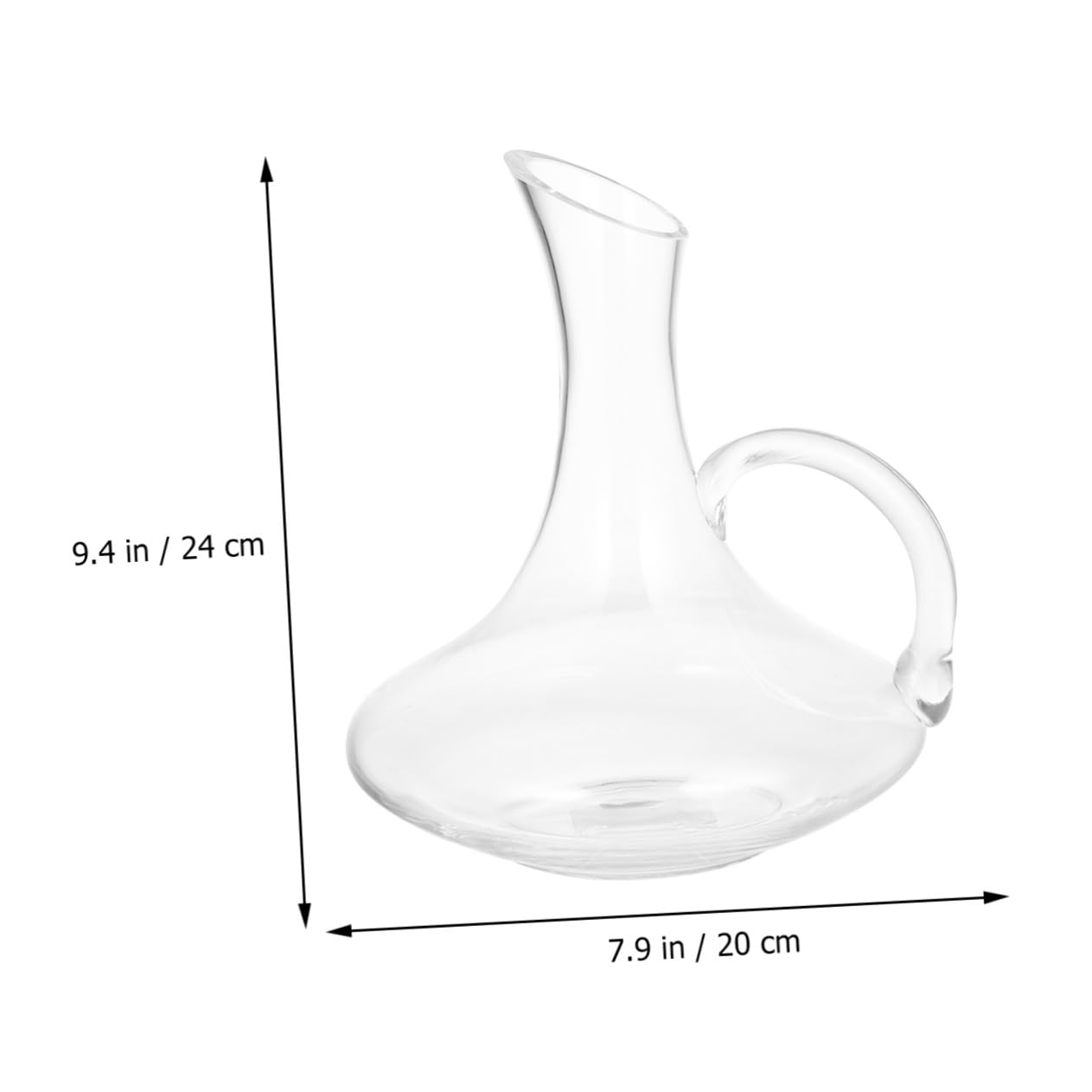 Carafe à Vin en Verre avec Poignée, Distributeur Décoratif pour Maison | Verre sans Plomb, Incision Arrondie, Usage Bar ou Table, Pièce Unique, pour Vin, Whisky et Fêtes