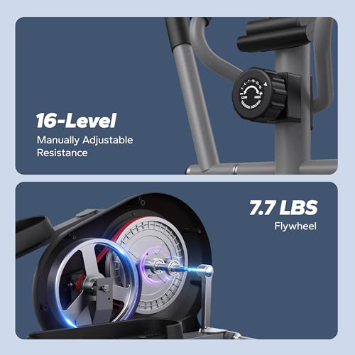 MERACH Elliptical Trainer For Home Use, Ultra-Quiet Compact Cross Trainer with 16 Levels of Magnetic Resistance, LCD Display, Pulse Sensors, Exclusive MERACH App, 120KG Load Capacity - Image 6