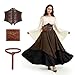 Beeoecm Mittelalter Kost&uuml;m Damen, Mittelalter Kleidung Damen Renaissance Kleid Erwachsene Set mit Corsett, G&uuml;rteltasche und G&uuml;rtel, Viktorianisches Kost&uuml;m f&uuml;r Karneval Halloween (Braun, S)