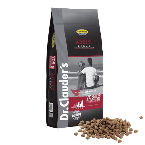 DR.CLAUDER’S - Best Choice Adult Large | Trockenfutter für große, ausgewachsene Hunde zur Unterstützung von Knochen und Gelenken. Weizenfreies Alleinfutter im Beutel | 12,5kg Geflügel