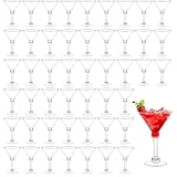48 Sets 5 Oz Plastic Martini Glasses Cocktail Glasses Tall Mini Cups, Margarita Cups Perfect for New Year Party Wine Desserts Appetizers and Drinkware Home Bar Restaurant Supply