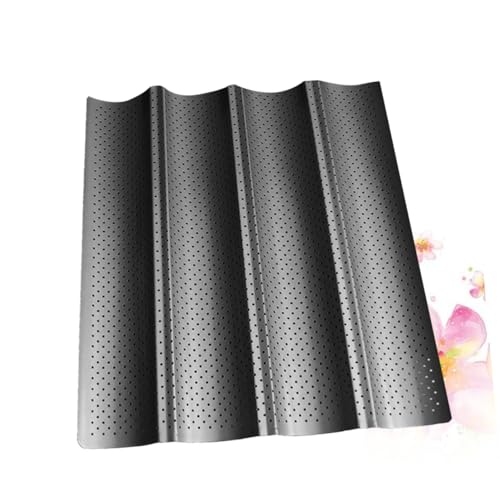 STOBAZA Teglia Da Forno Per Baguette Con Rete Forata Antiaderente, Vassoio Resistente Al Calore Per Pane Francese, Stuoia Da Forno Per Uso Domestico