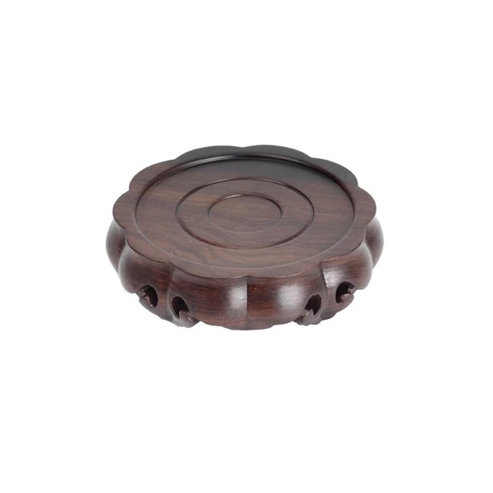 birene Vase Stand Circular Planter Display Base, Wooden Bonsai Bracket Teapot Decor Pedestal(S)