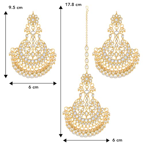 Image of Peora Kundan Faux Pearl Traditional Jewellery Set Gift for Women