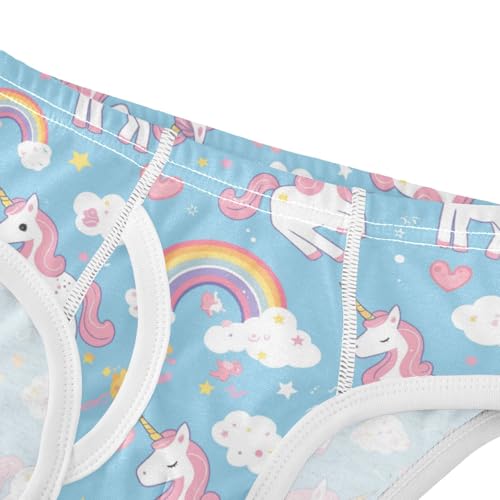 Wusikd Cute Unicorns Rainbows Boys' Underwear Cotton White Stars Clouds Boys Briefs Soft Toddler Underwear 2T4