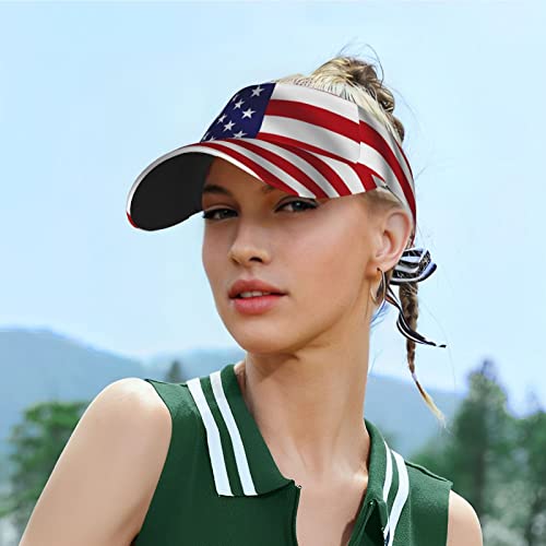 Cute American Flag Hats Men Women Sports Sun Visor Hats Cute Flag Print Sun Protection Cap Hat #TOP5