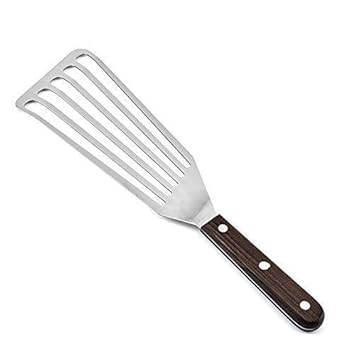 P-Plus International Fish Spatula 1-Piece Stainless_Steel Fish Slice Flexible Fish Turner, 12.5" Long Slotted Spatula for Turning & Flipping Big