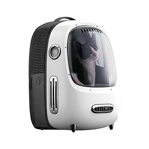 PETKIT Ventilated Cat Backpack Carrier with Inbuilt Fan & Light, Comfortable Cat Dog Backpack Bag for Travel, Hiking, Walking,Lightweight & Spacious Pet Outdoor Backpack for Cats Puppies