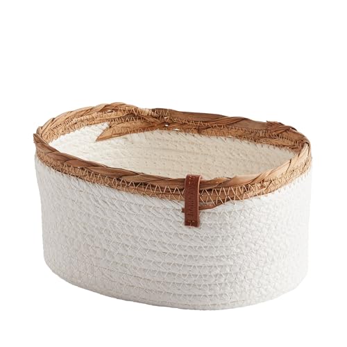 home&you - Cesta decorativa Wilhelm, cesta de almacenamiento trenzada, organizador para cambiador, cómoda, baño, sala de estar, habitación de los niños, cesta de la ropa, estilo bohemio, 15 x 20 x 12