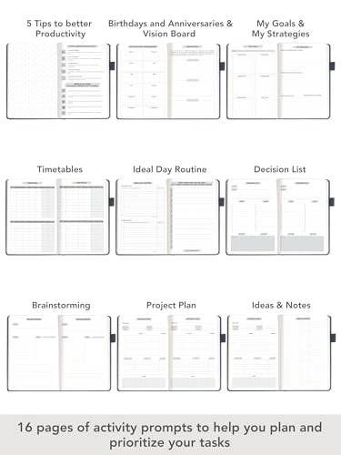 Doodle 2025 A5 Productivity Planner Kit | Undated | Hard Bound | 288 Pages |12 Monthly Planners + Pocket Meal Planner + 200+ Stickers + Motivational Quote Cards + Tear Away Bookmarks l Activity Tracker l Monthly Review l to do Lists [Big Thoughts] (Image - 4)