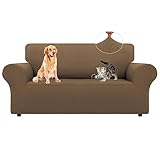LURKA Stretch Loveseat Sofa Slipcovers 1 Piece Couch Covers for Sofa Furniture Protector Full Sofa Covers with Elastic Bottom for Kids and Dog (Camel, Medium)