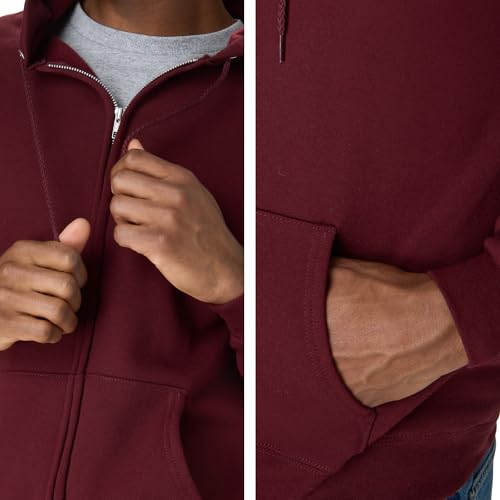 Image of Hanes Men's Zip-up Hoodie, Ecosmart Fleece Full-zip Hoodie for Men, Hooded Sweatshirt