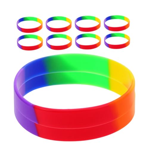 Bracelets arc-en-ciel en silicone doux pour éviter les irritations en festival