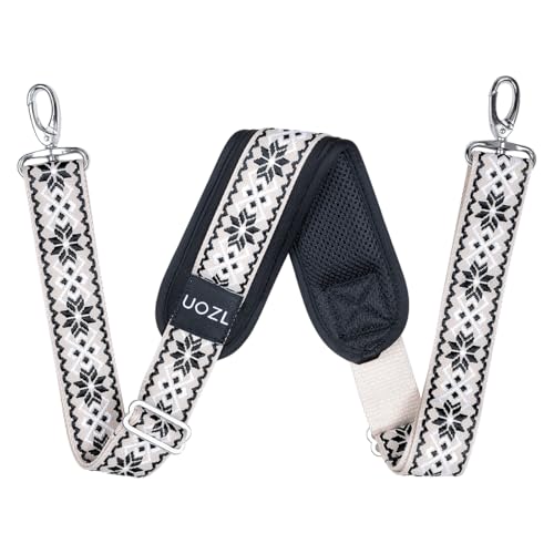 Image of 59 Inch Shoulder Straps, Soft with Ultra-Thick Fixed Shoulder Pad, Two Way Independently Adjustable Buckle Replacement Straps for Laptop Bag Messenger Bag Tool Bag Luggage,White