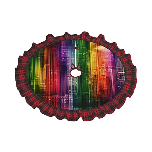 Jupe de sapin de Noël imprimée finitions soignées tapis textile pour intérieur élégant