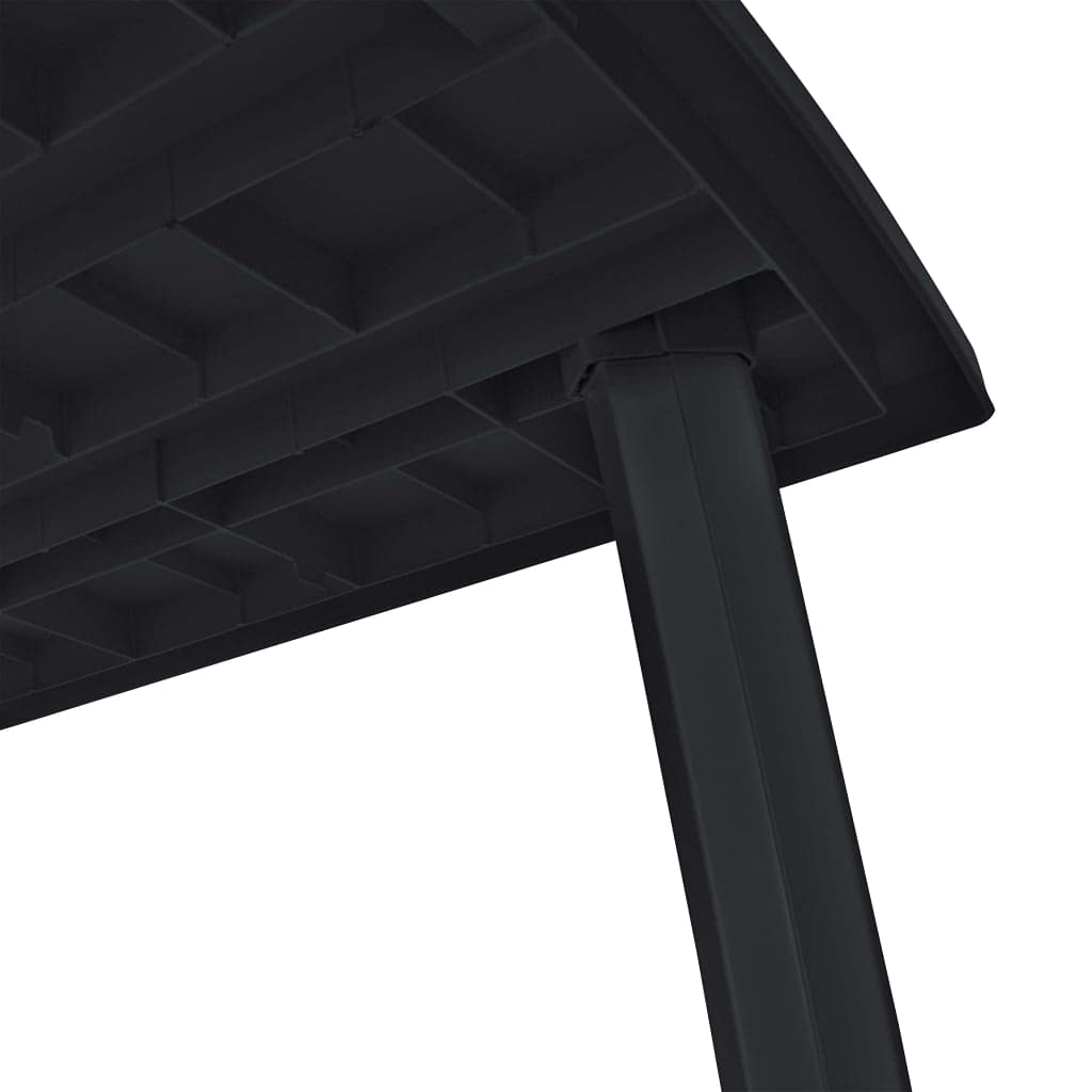 Tomostar Table à Manger Extérieur avec Trou de Parasol, Table de Salle à Manger de Jardin Anthracite 216x90x72 cm Plastique