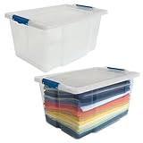 STASH’D STORAGE 50L or 80L Storage Boxes with Lids - Stackable Clear Plastic Boxes with Clip-Lock Lid - Durable & Multipurpose Storage Box for Home, Office & Garage Organisation (Pack of 1, 50 Litres) - Image 5