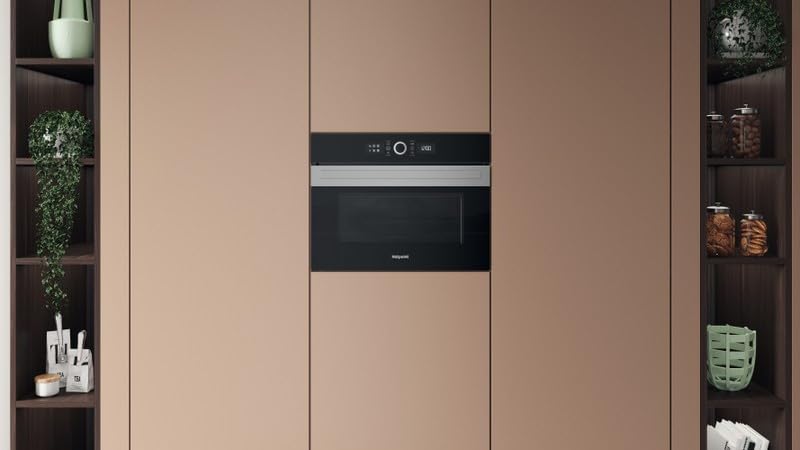 Hotpoint HMW57HMXUK Eingebaute Kombi-Mikrowelle & Grill, 40 l, 900 W Mikrowelle, 1600 W Grill, Lüftergaren, Dynamic CrispFry, automatische Programme, Edelstahl