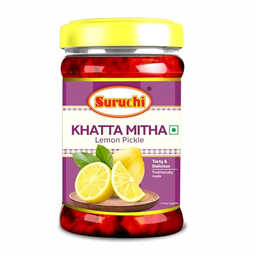 Image of Suruchi Khatta Mitha Lemon Pickle - 1kg | Nimbu Ka Metha Achar | Sweet Tangy Flavourful | Authentic Indian Sweet Lemon Pickle (Pack of 1)