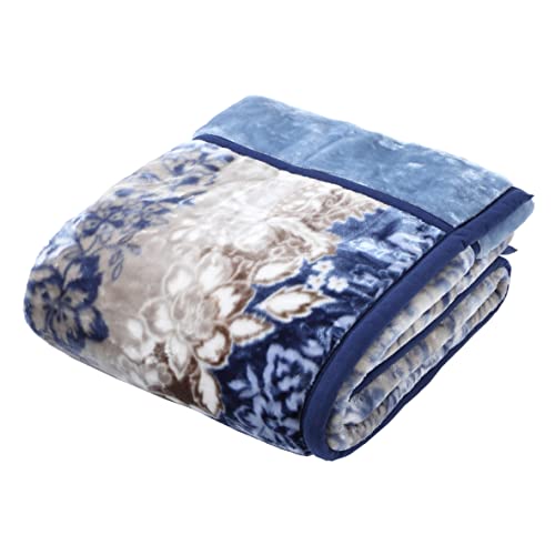 西川 合わせ毛布 シングル 洗える 2枚合わせ あったか 衿付き 柔らか マイヤー 冬 ブルー FQ02045401