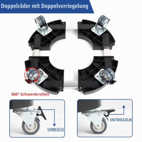 W B D WEIBIDA Schwerlast Rollbrett Pflanzen, Pflanzenroller Rund Outdoor – Ansicht 3