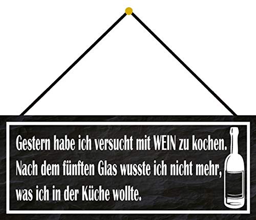 Tin sign - Targa in metallo per cucina con cordoncino 27 x 10 cm multicolore