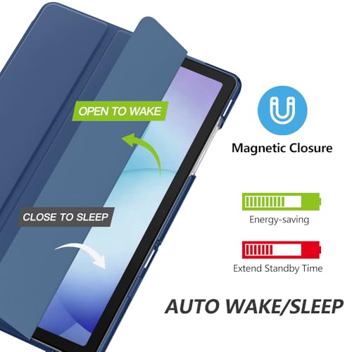 Image of MoKo for Samsung Galaxy Tab A11 Plus / A11+ Case 11 Inch 2026, Galaxy Tab A9 Plus / A9+ Case 11 Inch 2024, Slim Stand Hard PC Translucent Back Shell Smart Cover, Auto Wake /Sleep, Denim