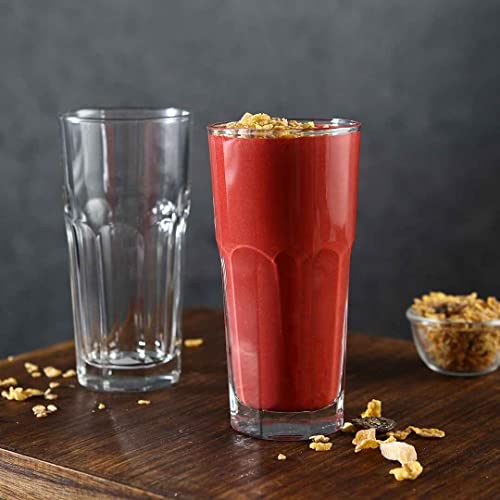 Image of Smartserve Marocco Imported Tall Highball Cocktail /Juice /Beer /Mocktail /Vodka Glass Set, 325ml, Set of 6