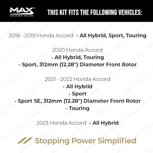 Image of MAX Advanced Brakes - Brake Kit For 2018-2023 Honda Accord (Hybrid, Sport, Touring)| Carbon Ceramic Brake and Rotor Kit Front and Rear| Cross-Drilled Brake Rotors