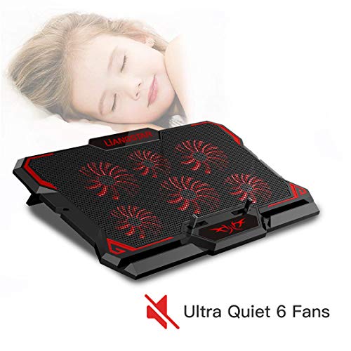Laptop Cooling Pad, Laptop Cooler with 6 Quiet Led Fans for 15.6-17 Inch Laptop Cooling Fan Stand, Portable Ultra Slim USB Powered Gaming Laptop Cooling Pad, Switch Control Fan Speed Function (Red) - Image 3