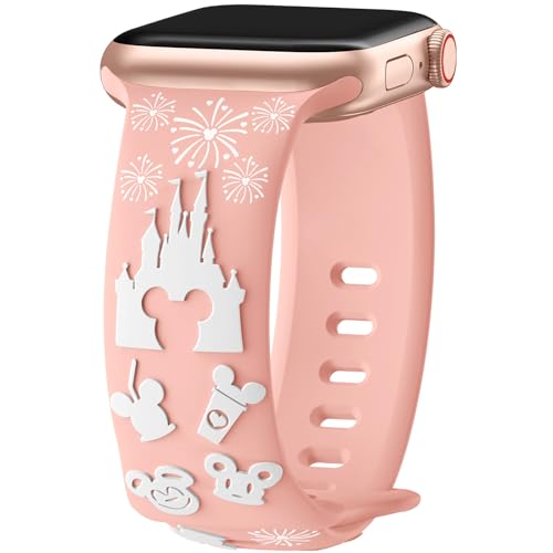 Cartoon 3D Embossed Band Compatible with Apple Watch Bands 40mm 38mm 44mm 45mm 41mm 42mm 49mm Women...