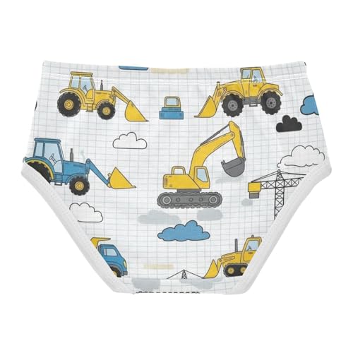 Toddler Briefs, Construction Vehicles Tractors Cotton Underwear for Girls, 2–8 Years2