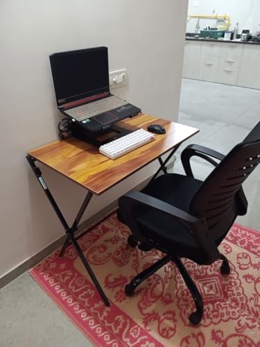 Image of Blumuno Study desk / multipurpose table / computer desk / desk table / work desk / foldable table / wfh essential (Natural Wooden Finish)