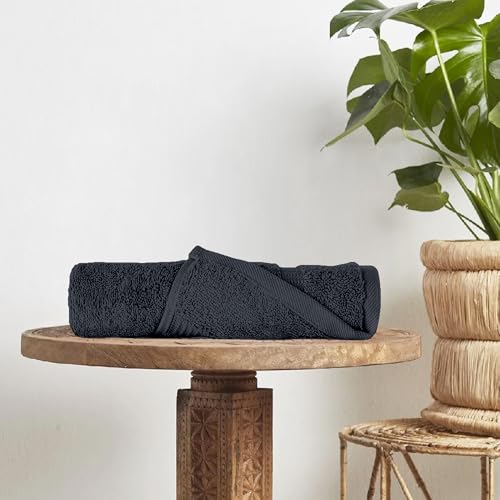 Image of Divine Casa Premium Charcoal Grey Cotton Bath Towel 550 GSM, Ultra Soft Spa Towel, Highly Absorbent, 75x150 cm
