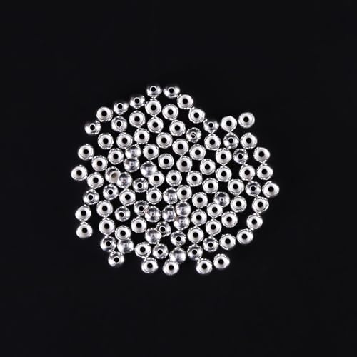 ANGLER DREAM Fly Tying Beads 100 PC/LOT Tungsten Beads Nymph Head Ball Fly Tying Materials (Silver, 4.65mm,100pcs)