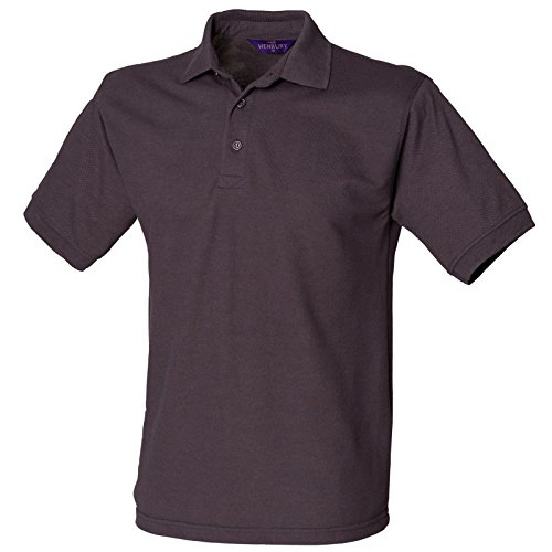 Henbury New para Hombre 65/35 Polo de Manga Corta Ajuste cómodo Cuello Alto Camiseta Gris Gris Oscuro XXL