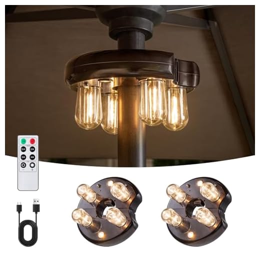 OPOIRA Remote Control Patio Umbrella Light