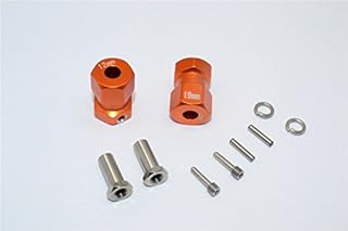 Axial RR10 Bomber Upgrade Parts Aluminum Wheel Hex Adapter (Inner 5mm, Outer 12mm, Thickness 19mm) - 2Pcs Set Orange