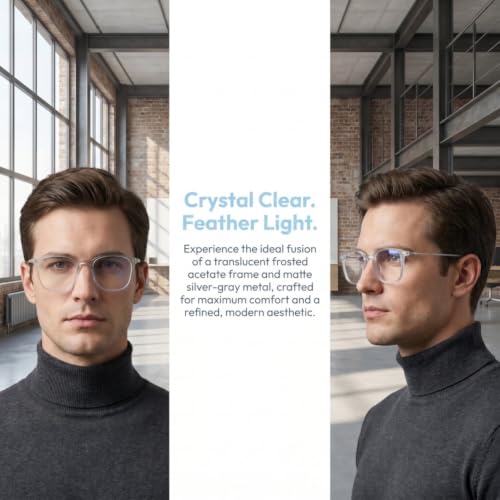 Image of Shiratori Square Blue Light Blocking Glasses for Women Men, Lightweight Frame Anti Eyestrain Computer Glasses