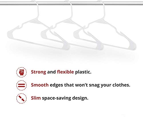 Image of PROTOWARE 12 Pieces Clothe Hangers for Wardrobe - Space Saving Cupboard Storage Organizer - Plastic Hanger Set for Saree, Shirt, Dress (White)