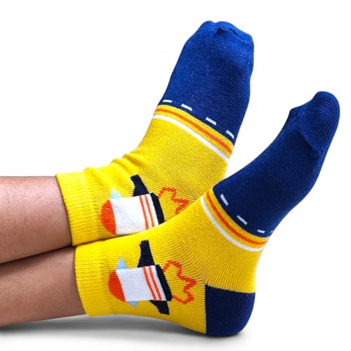 Image of Kid's Socks for Boys and Girls - Made with Soft & Breathable Cotton with Antibacterial Wash, Pack Of 5, Suitable for all day long use