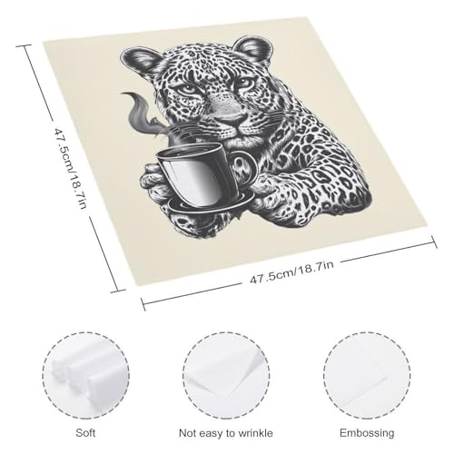 Servilletas cuadradas para cocina con estampado de leopardo y acabado suave 3