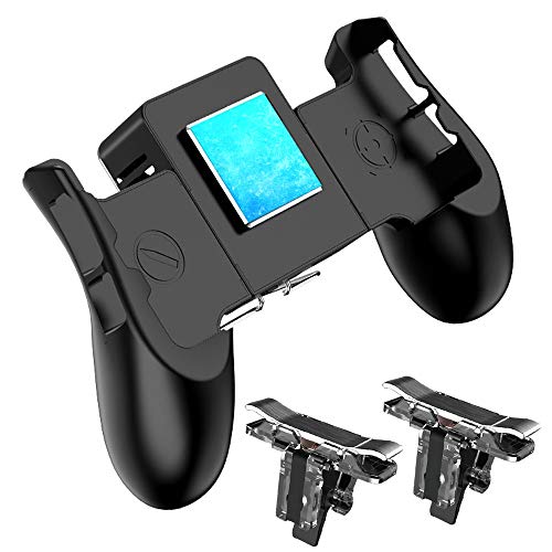 SONGVEN Semiconductor Mobile Game Controller Gamepads with Two Triggers Sensitive Aim Shoot Keys Portable Semiconductor Phone Radiator for 4-6.7 inch iOS Android Phones (H5ã€‚)