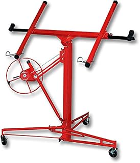 Heavy Duty 11FT Drywall Lift Plaster board lifter Panel Hoist Jack Lifter Construction Tool, Red