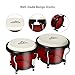 EastRock Bongo Drums 6” and 7” Set for Adults Beginners Professionals Transparent Cavity and Metal Bongos Drum Percussion Instruments with Tuning Wrench (Red 6”+7” Bongos)
