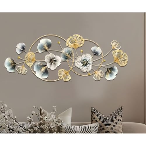 Image of Big Multicolor Abstract Modern Wall Leaf Frame Metal Wall Sculpture Home Decoration, Artistic Iron Decor, Handmade Wall Accent, Modern Wall Panel