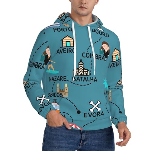 Sweat à capuche Portugal homme idéal pour les voyages et les sorties décontractées