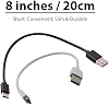 Cable USB tipo C auténtico de 8 pulgadas para ZTE Axon 7 Mini, carga rápida y transferencia de datos (blanco y negro) 3